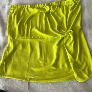 Naked Zebra Neon Yellow Strapless Twist Top